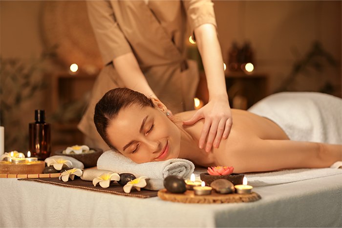 Person receiving a spa treatment